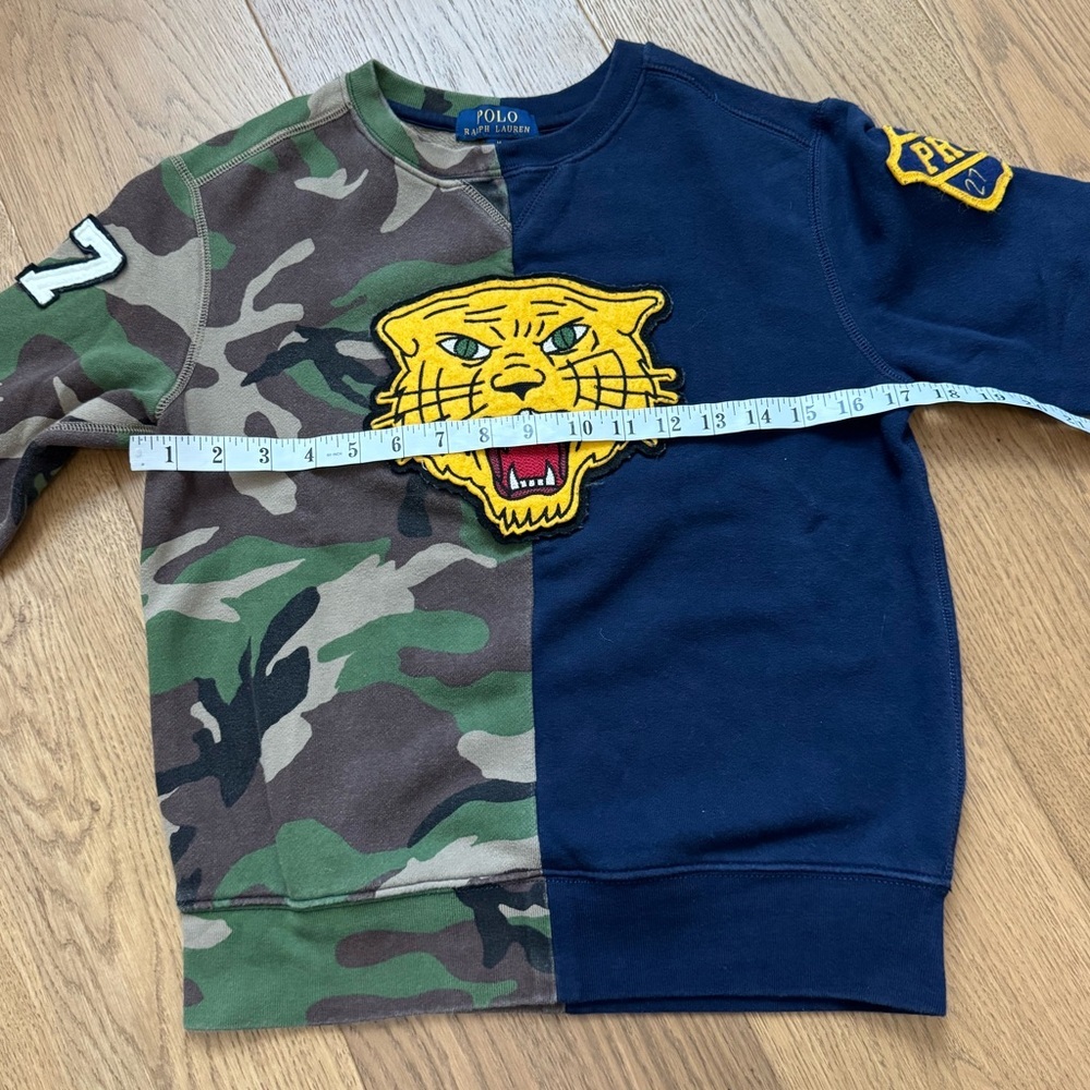 Polo Ralph Lauren Boys Crewneck Sweatshirt - Size M 10-12, Navy Blue, Camo - EUC - Picture 5 of 8